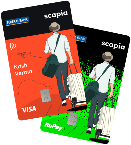 Scapia Credit Card with Travel Background